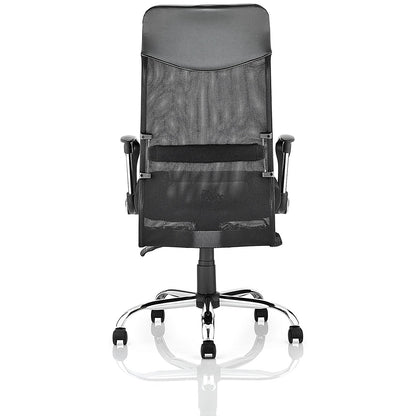 Vegas Executive Mesh Back Chair, Fixed Height Arms, Black