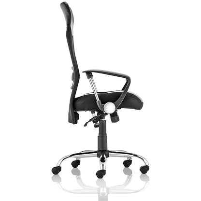 Vegas Executive Mesh Back Chair, Fixed Height Arms, Black