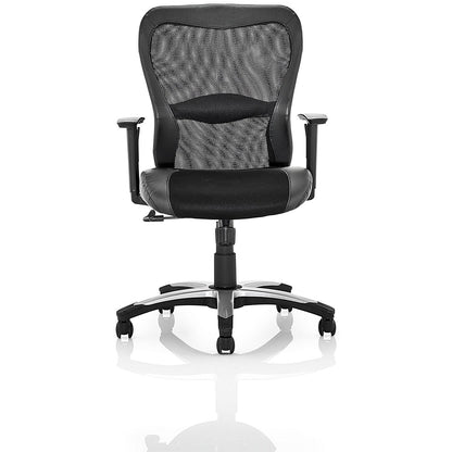 Victor Leather & Mesh Executive Chair, Height Adjustable Arms, Black