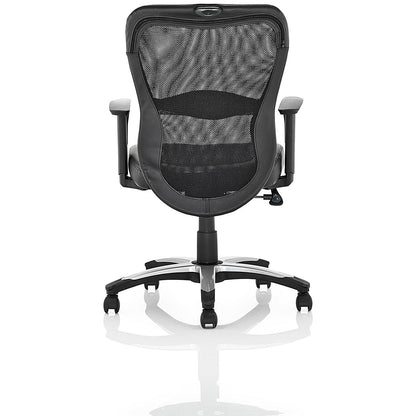 Victor Leather & Mesh Executive Chair, Height Adjustable Arms, Black