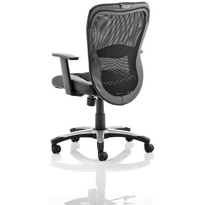 Victor Leather & Mesh Executive Chair, Height Adjustable Arms, Black