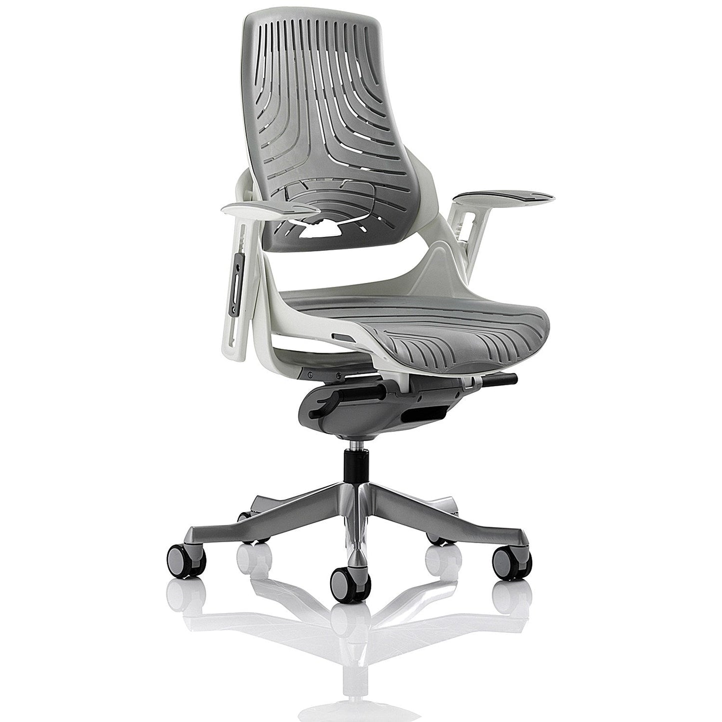 Zure Elastomer Executive Chair, Height Adjustable Arms, Grey