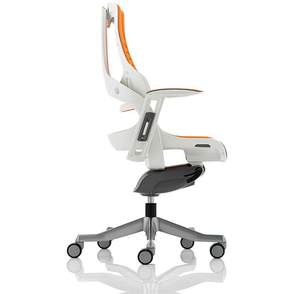 Zure Elastomer Executive Chair, Height Adjustable Arms, Orange