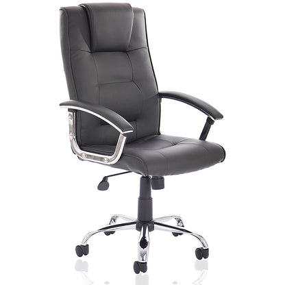 Thrift Executive Chair, Fixed Height Arms, Black