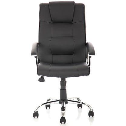 Thrift Executive Chair, Fixed Height Arms, Black