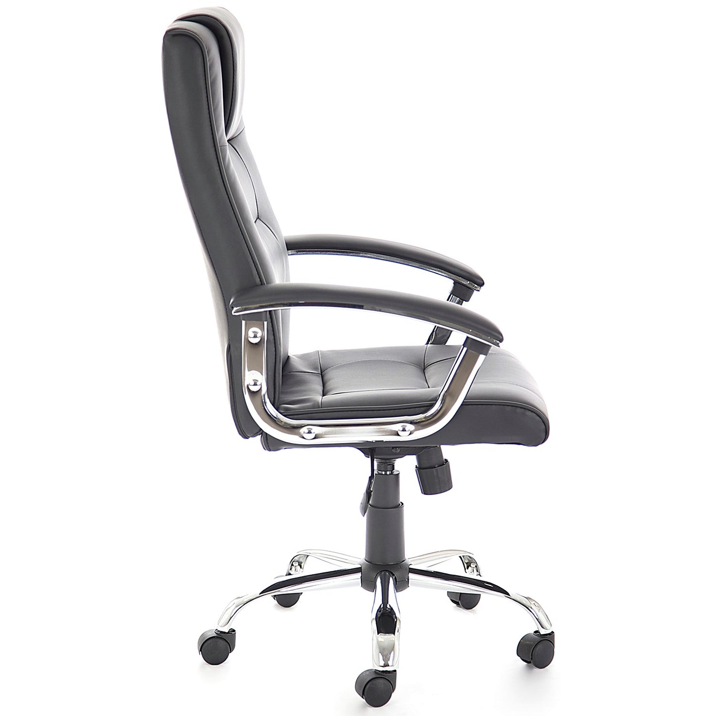Thrift Executive Chair, Fixed Height Arms, Black