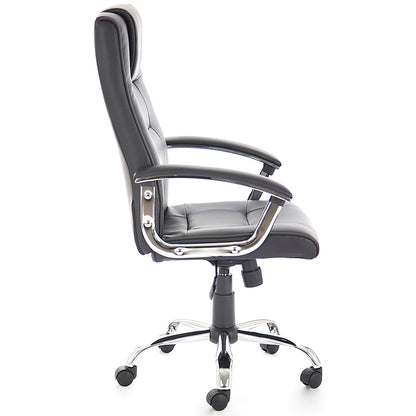 Thrift Executive Chair, Fixed Height Arms, Black