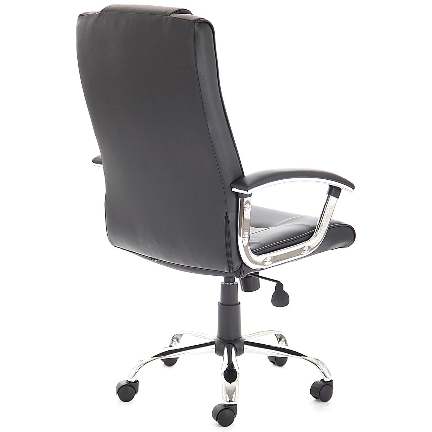 Thrift Executive Chair, Fixed Height Arms, Black