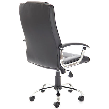 Thrift Executive Chair, Fixed Height Arms, Black