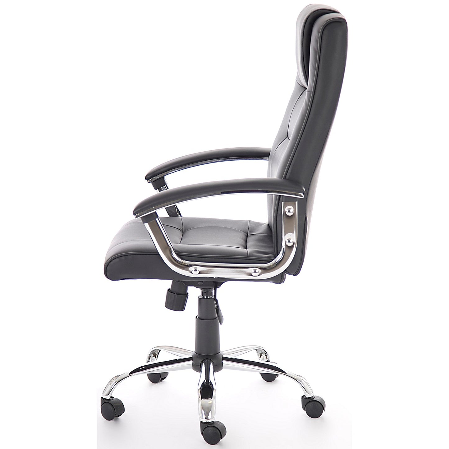 Thrift Executive Chair, Fixed Height Arms, Black