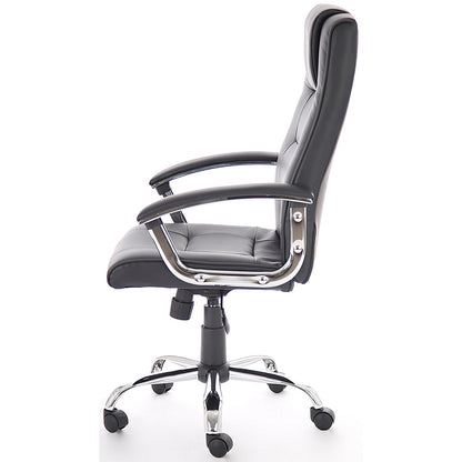 Thrift Executive Chair, Fixed Height Arms, Black