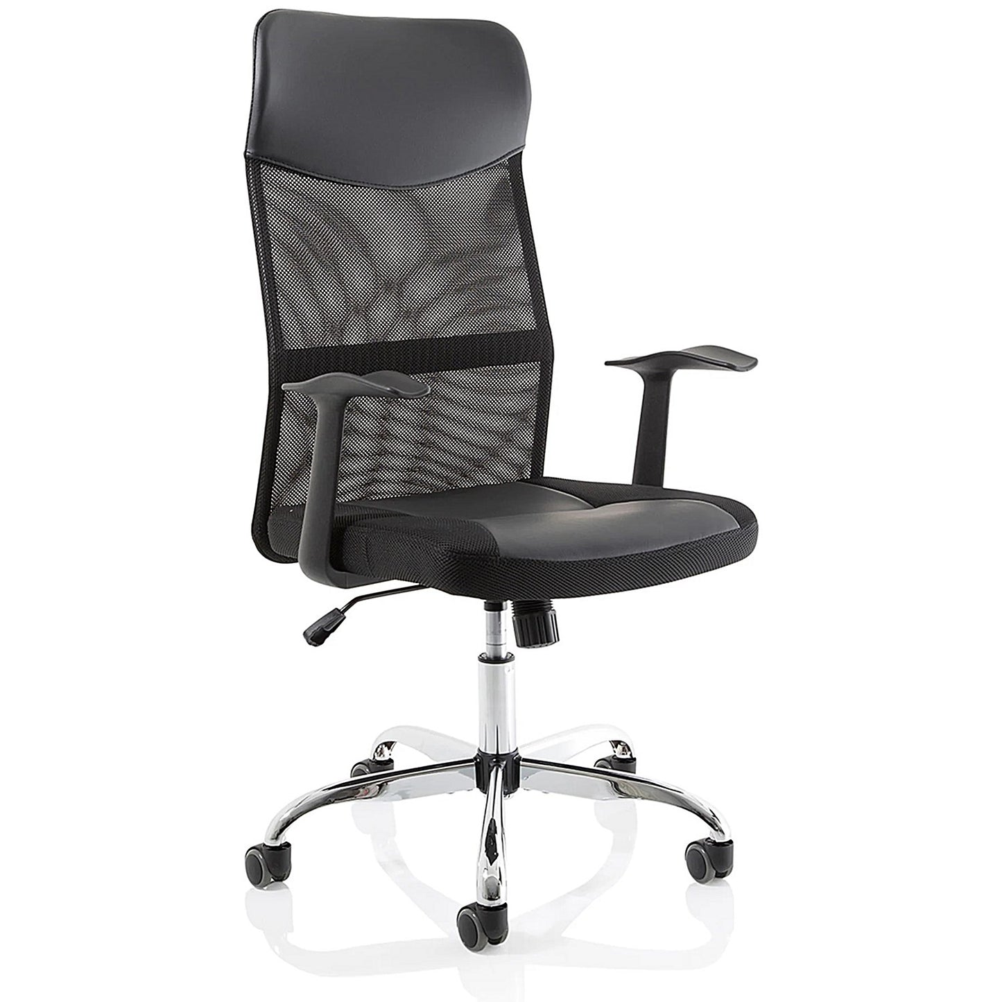 Vegalite Executive Mesh Chair, Fixed Height Arms, Black