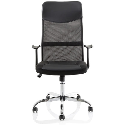 Vegalite Executive Mesh Chair, Fixed Height Arms, Black
