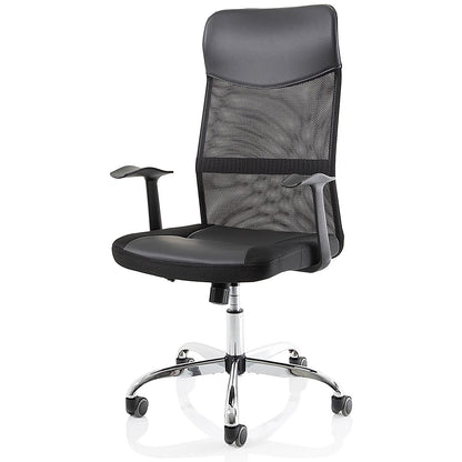 Vegalite Executive Mesh Chair, Fixed Height Arms, Black