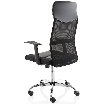 Vegalite Executive Mesh Chair, Fixed Height Arms, Black