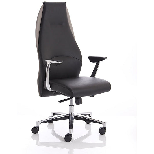 Mien Executive Chair, Fixed Height Arms, Black & Mink