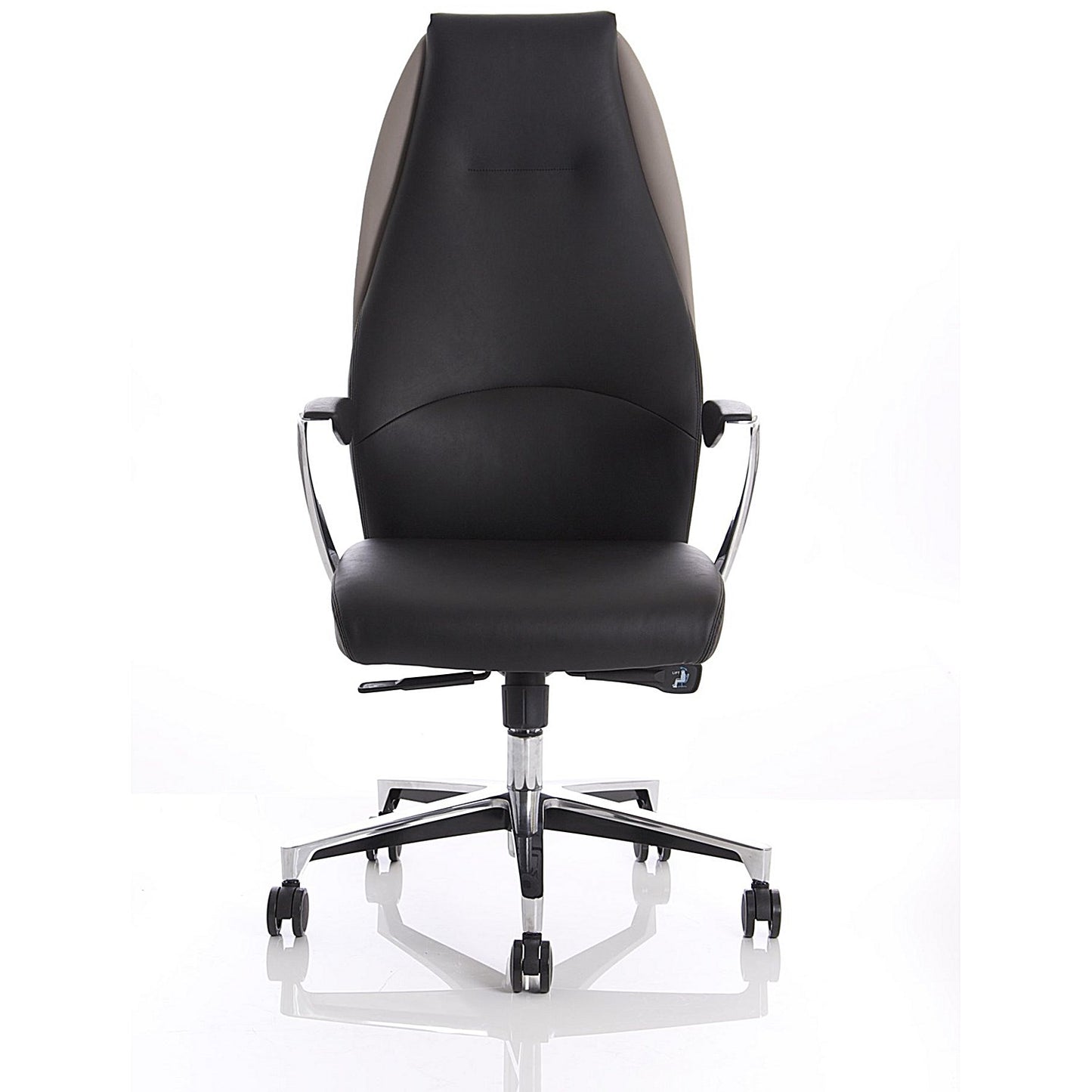 Mien Executive Chair, Fixed Height Arms, Black & Mink