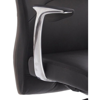 Mien Executive Chair, Fixed Height Arms, Black & Mink