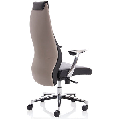 Mien Executive Chair, Fixed Height Arms, Black & Mink