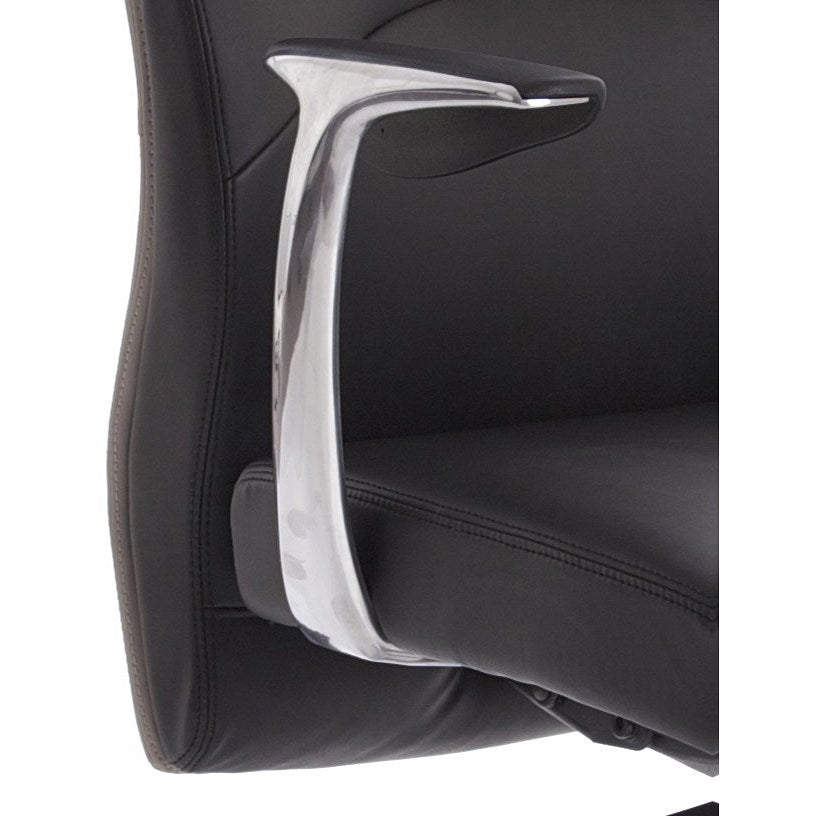 Mien Executive Chair, Fixed Height Arms, Black & Mink