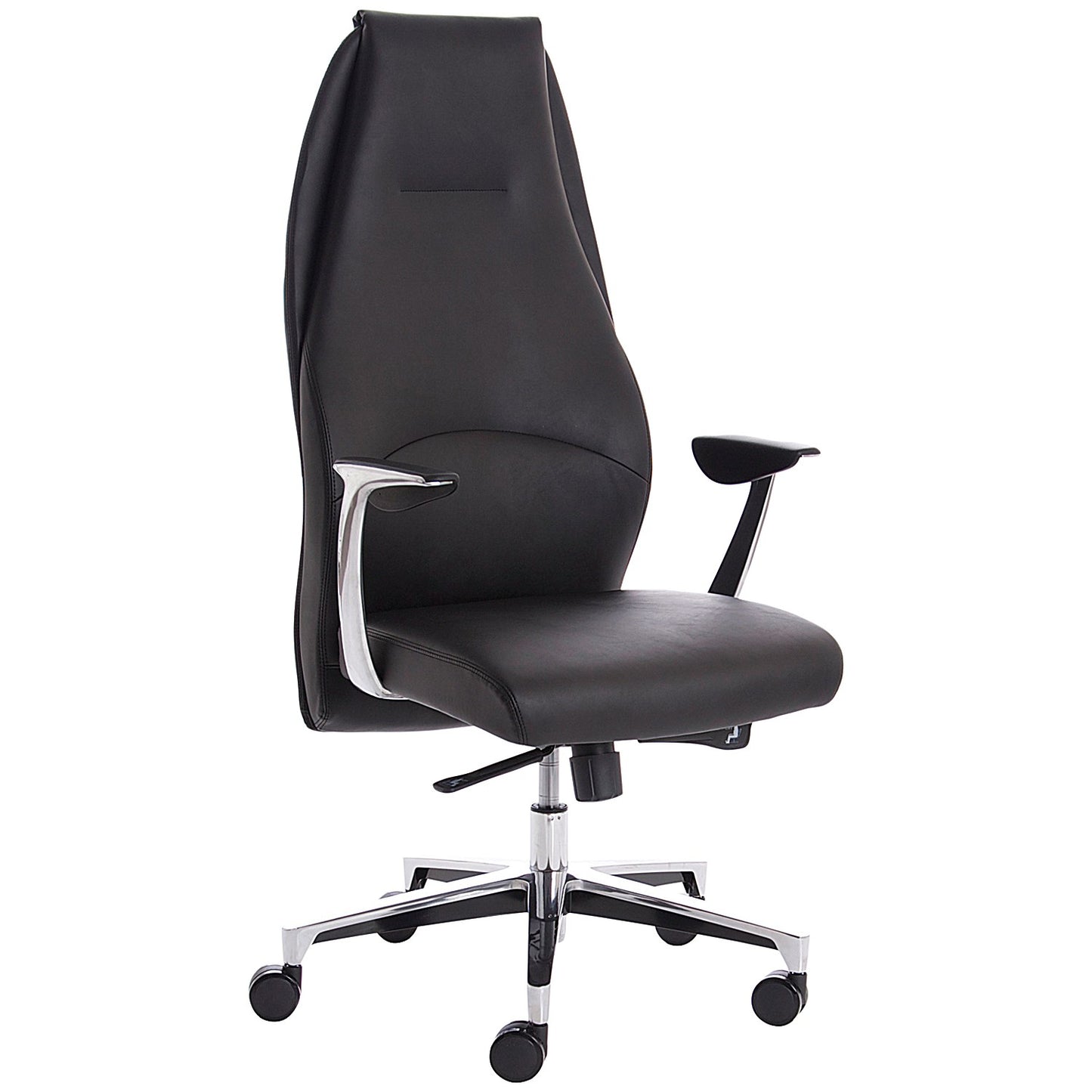 Mien Executive Chair, Fixed Height Arms, Black