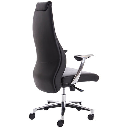 Mien Executive Chair, Fixed Height Arms, Black