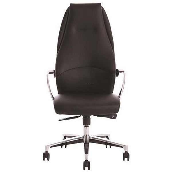 Mien Executive Chair, Fixed Height Arms, Black