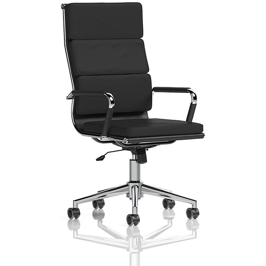 Hawkes Executive Chair, Fixed Height Arms, Black