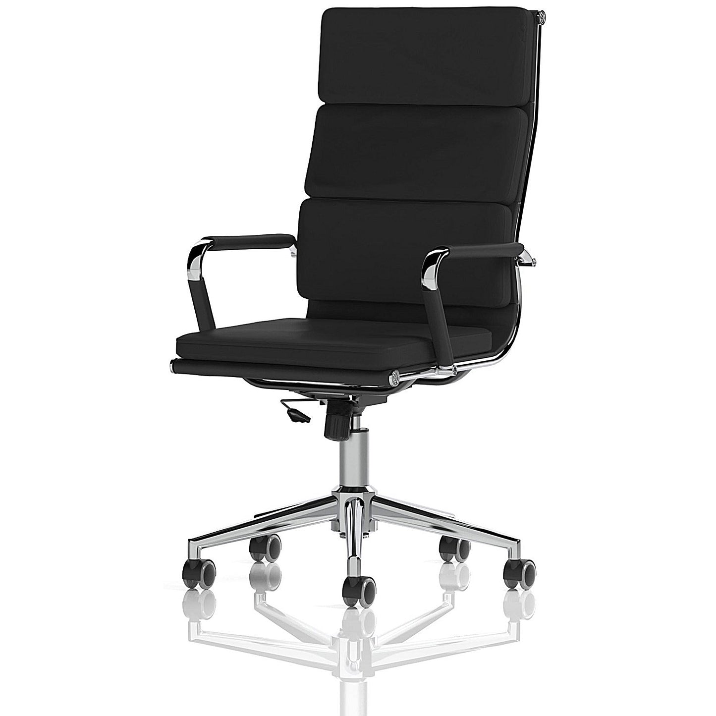 Hawkes Executive Chair, Fixed Height Arms, Black
