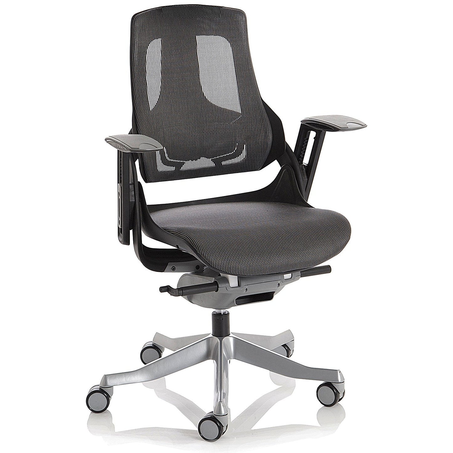 Zure Mesh Back Executive Chair, Height Adjustable Arms, Charcoal