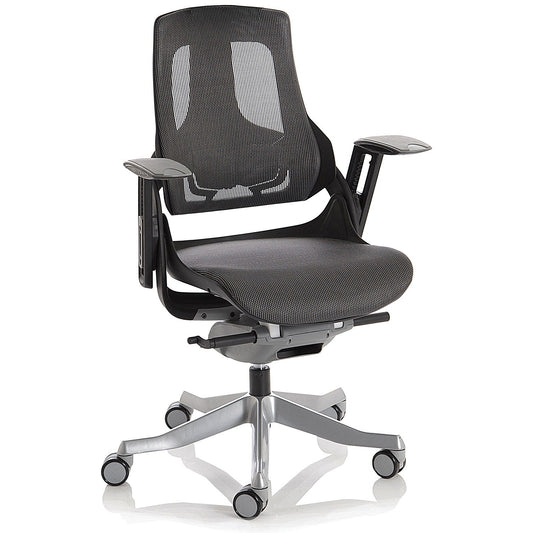 Zure Mesh Back Executive Chair, Height Adjustable Arms, Charcoal