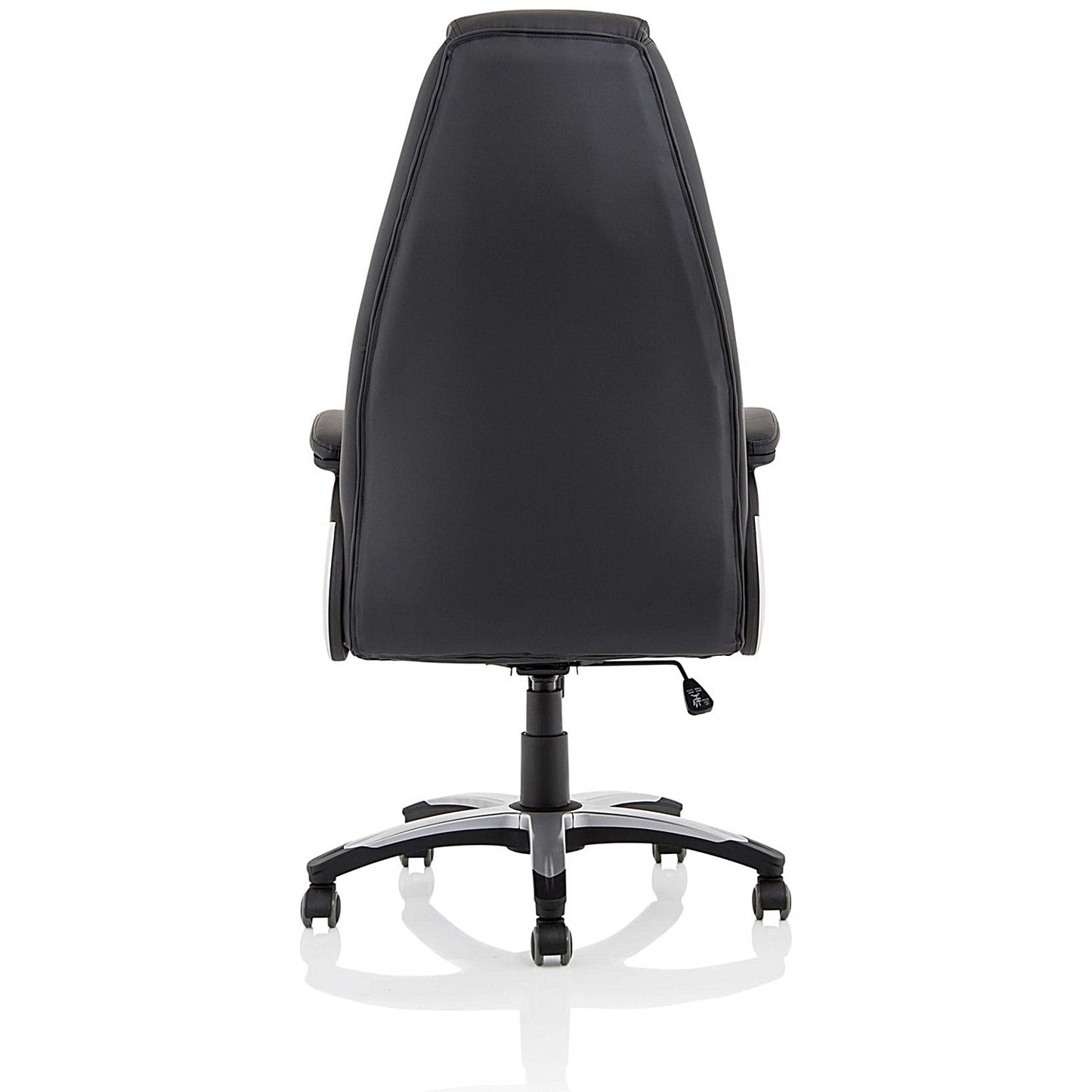 Metropolis High Back Leather Look Chair, Fixed Height Arms, Black
