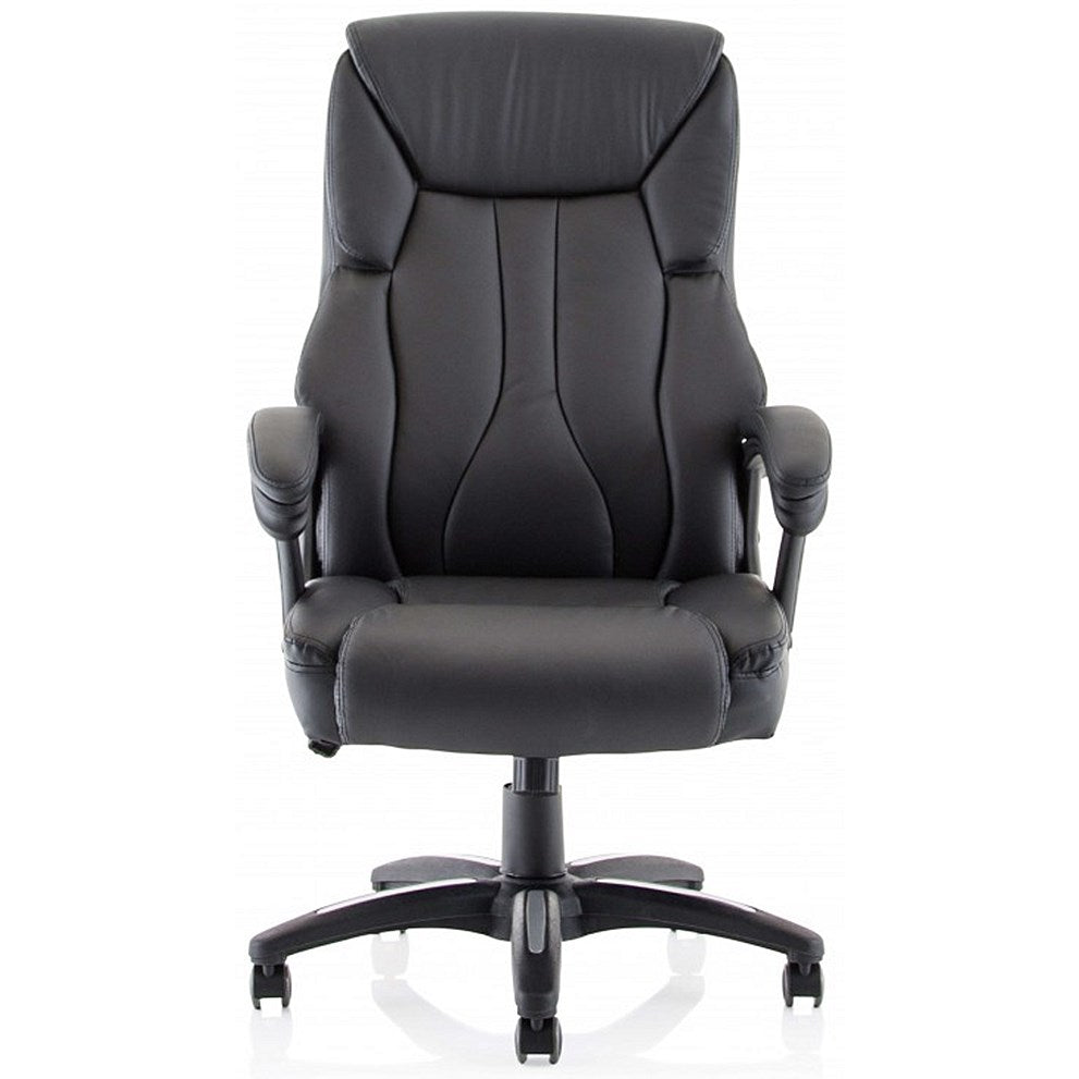 Stratford High Back Executive Chair, Fixed Height Arms, Black