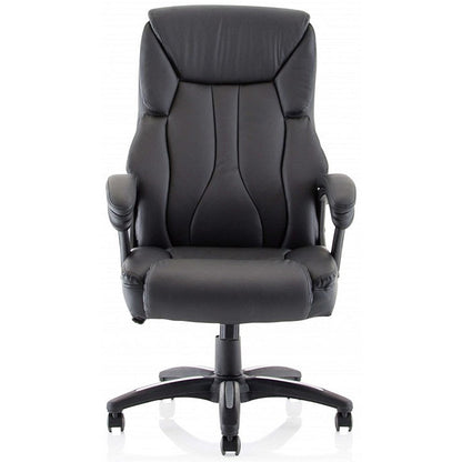 Stratford High Back Executive Chair, Fixed Height Arms, Black