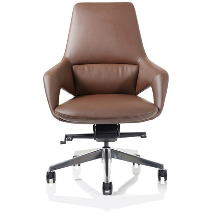 Olive Executive Chair, Fixed Height Arms, Brown