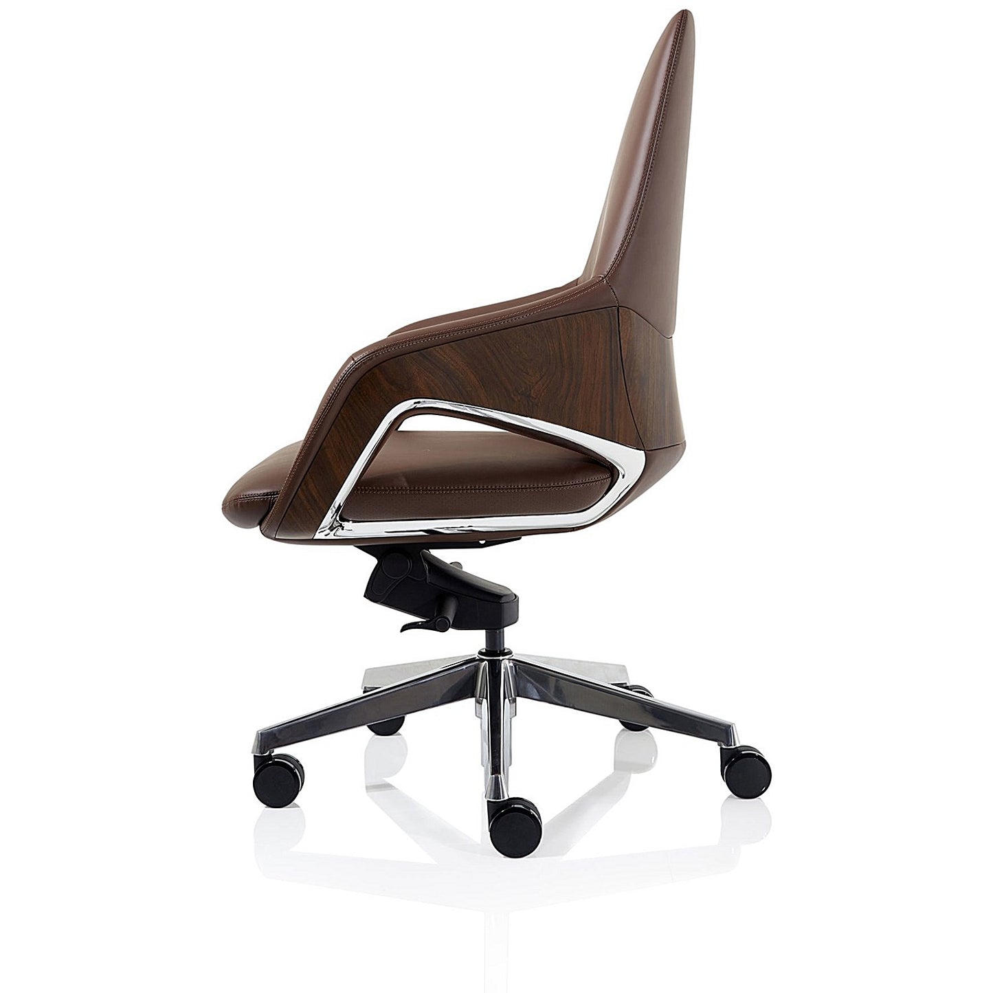Olive Executive Chair, Fixed Height Arms, Brown