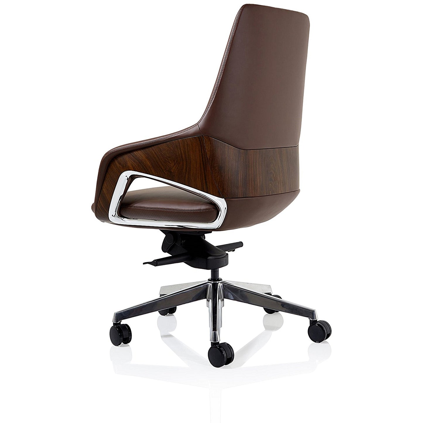 Olive Executive Chair, Fixed Height Arms, Brown