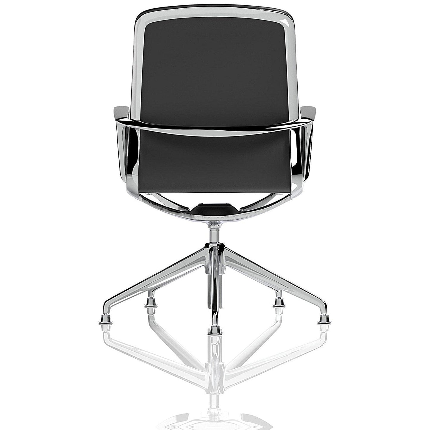 Lucia Executive Chair, Chrome Frame With Chrome Glides, Black Easy2Order : EX000262