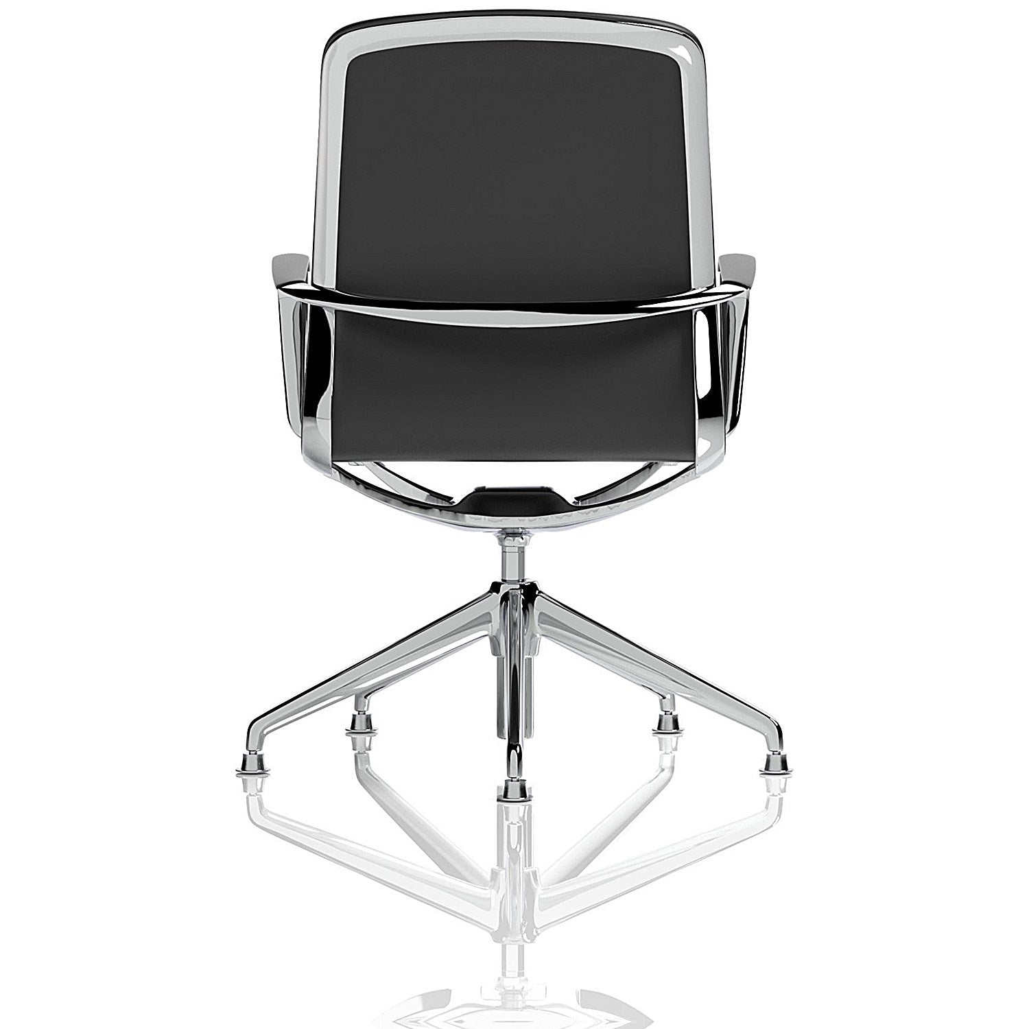 Lucia Executive Chair, Chrome Frame With Chrome Glides, Black Easy2Order : EX000262