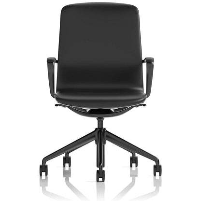 Lucia Executive Chair, Fixed Height Arms, Black