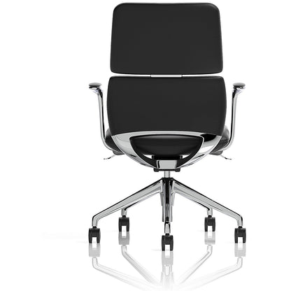 Mode Bonded Leather Executive Chair, Fixed Height Arms, Black & Silver Easy2Order : EX000266