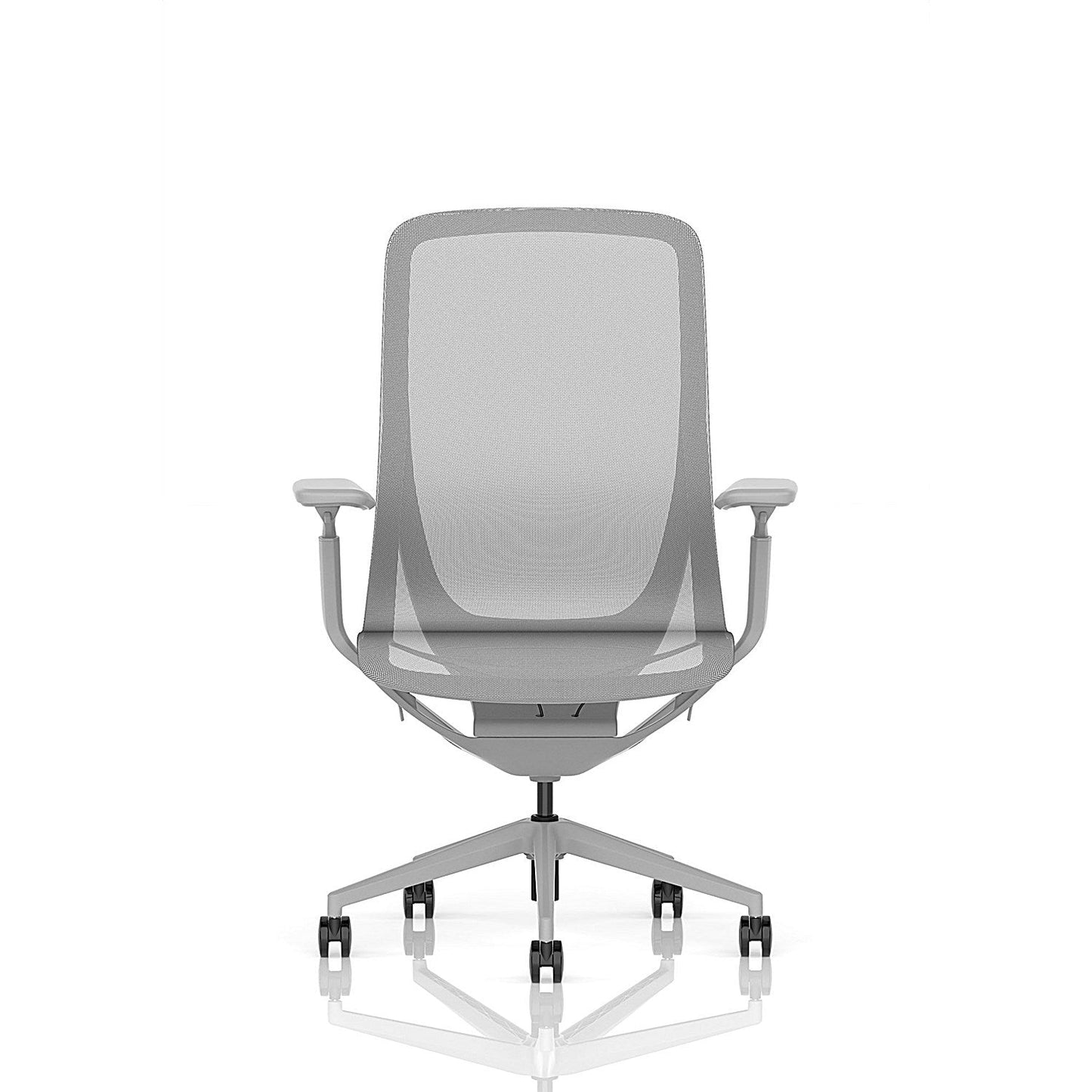 Lumo Executive Mesh Chair, Height Adjustable Arms, Halo Grey