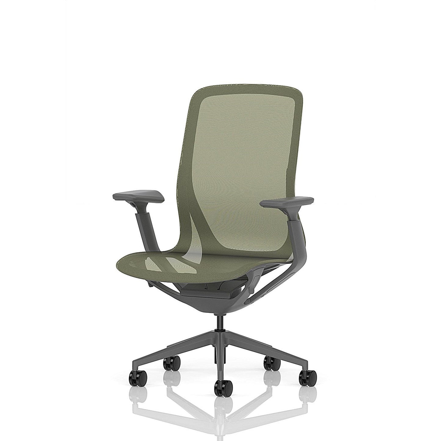 Lumo Executive Mesh Chair, Height Adjustable Arms, Verge Green