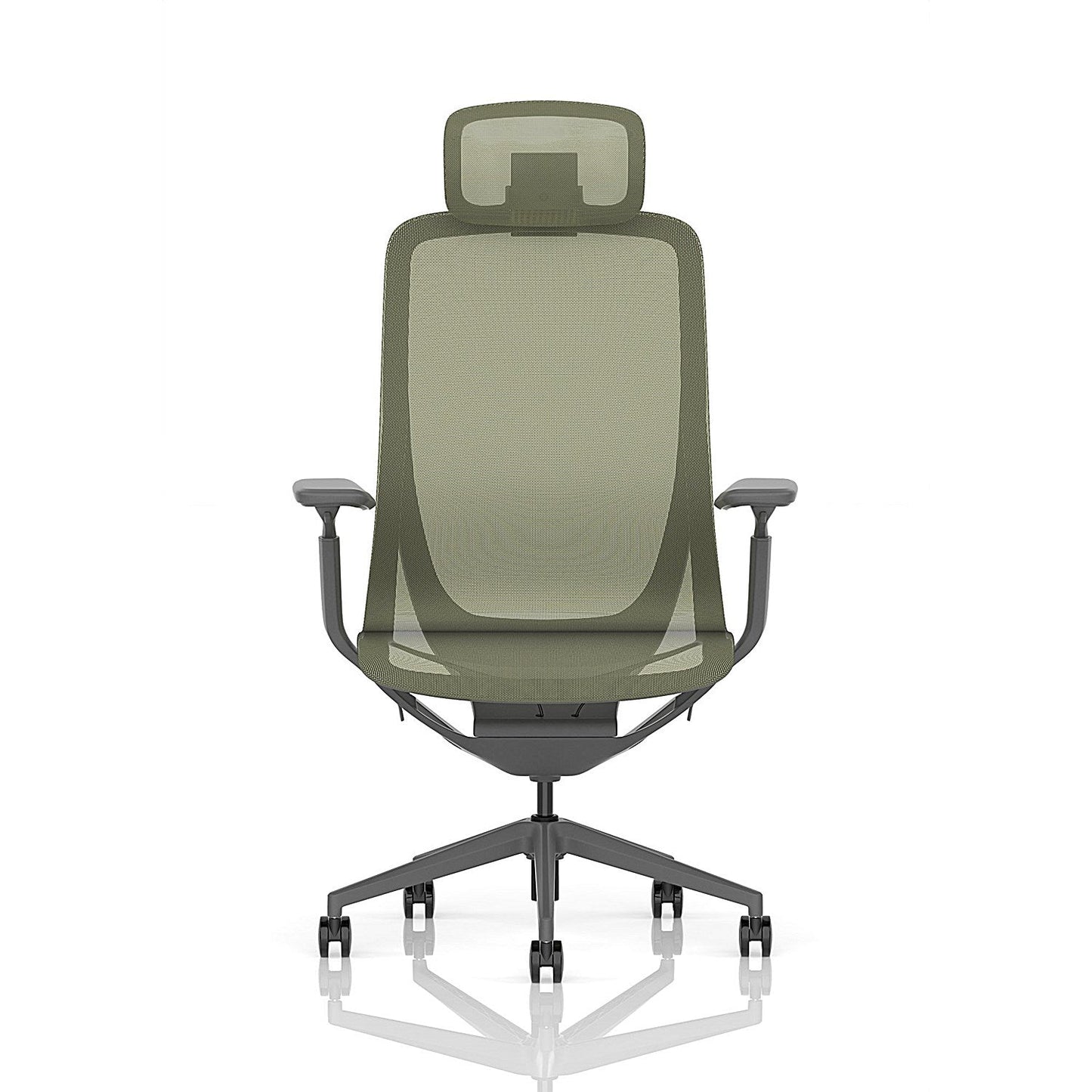 Lumo Executive Mesh Chair With Headrest, Height Adjustable Arms, Verge Green