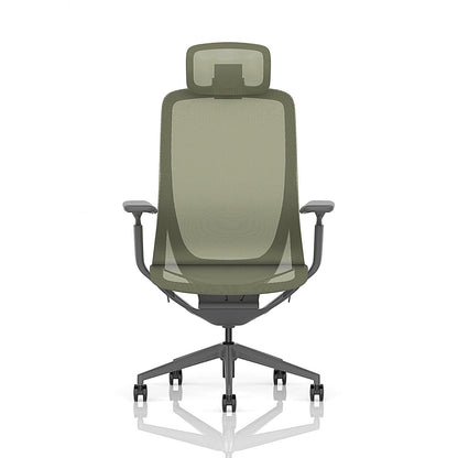 Lumo Executive Mesh Chair With Headrest, Height Adjustable Arms, Verge Green