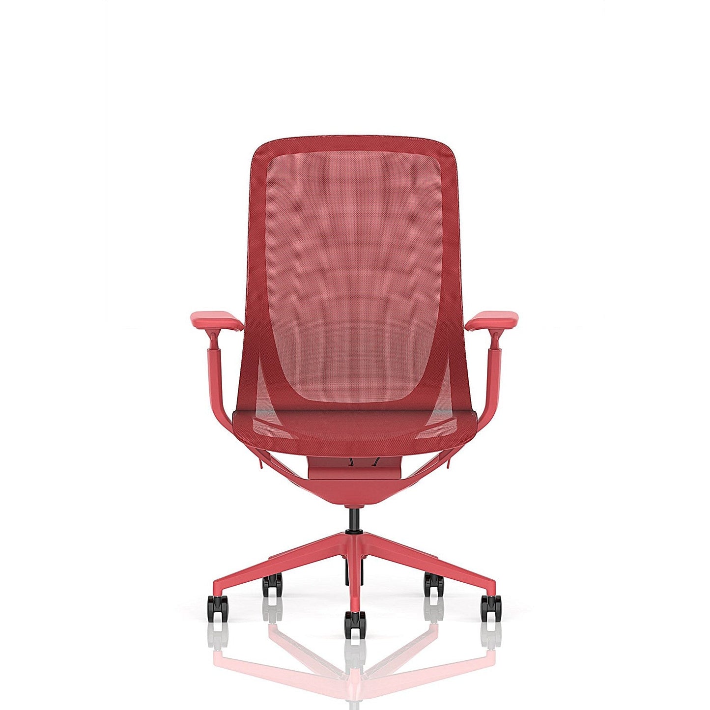 Lumo Executive Mesh Chair, Height Adjustable Arms, Volt Red