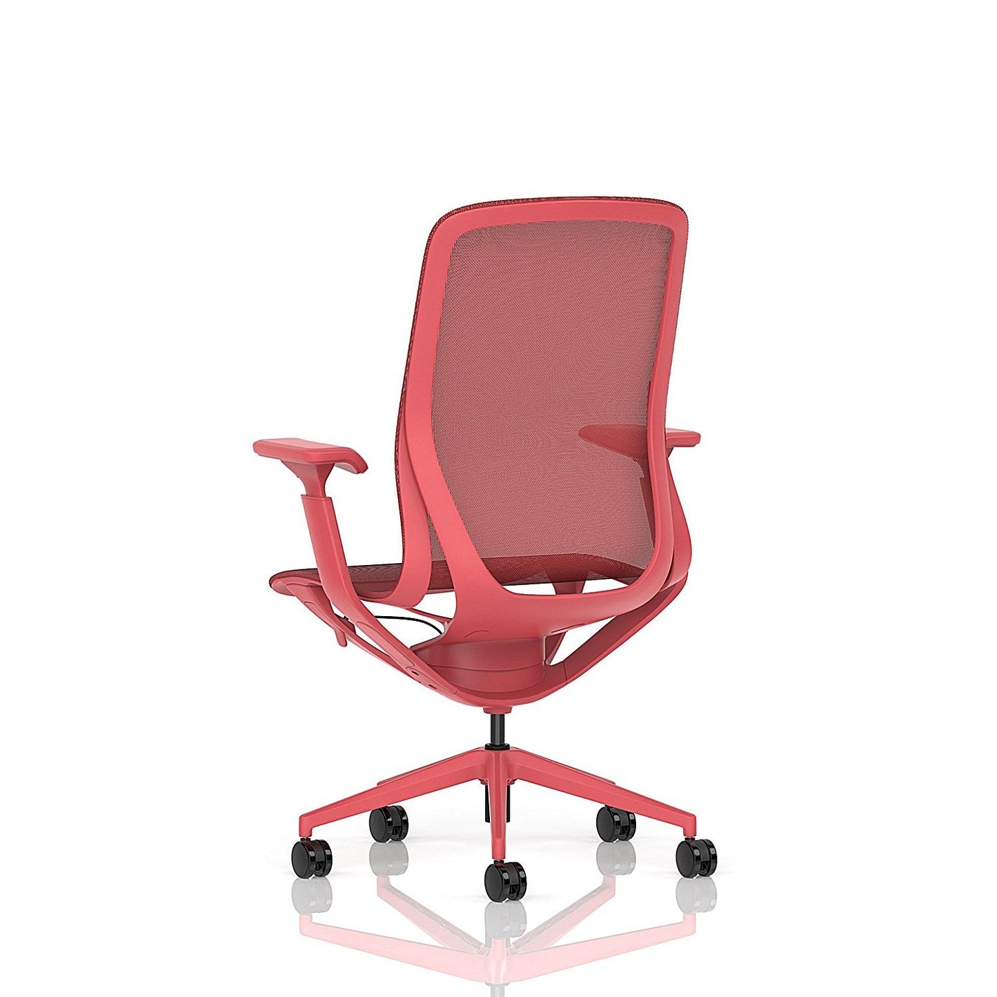 Lumo Executive Mesh Chair, Height Adjustable Arms, Volt Red