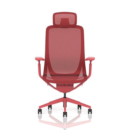 Lumo Executive Mesh Chair With Headrest, Height Adjustable Arms, Volt Red