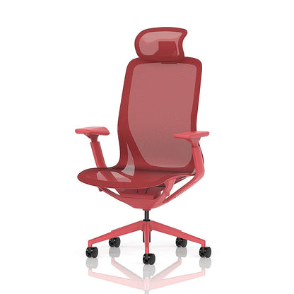Lumo Executive Mesh Chair With Headrest, Height Adjustable Arms, Volt Red