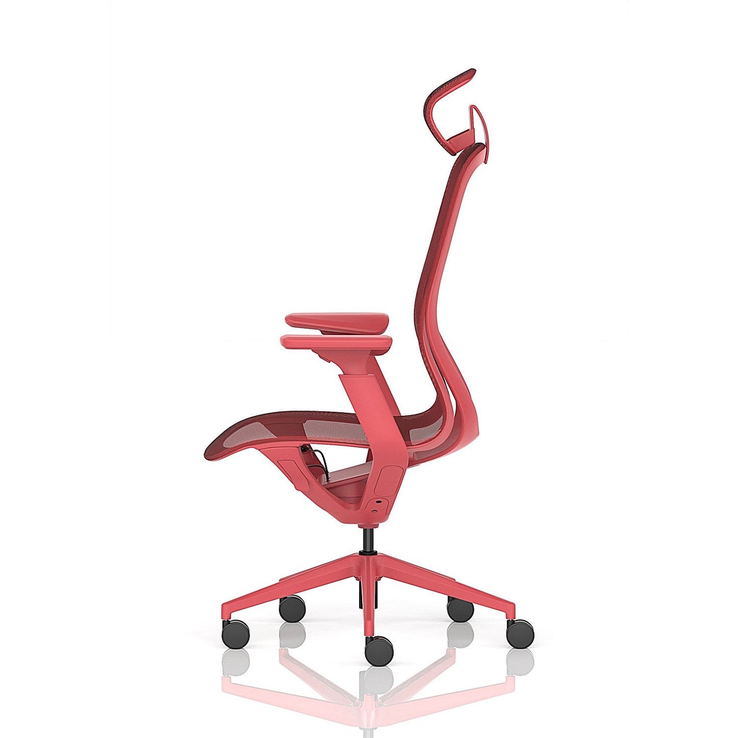 Lumo Executive Mesh Chair With Headrest, Height Adjustable Arms, Volt Red